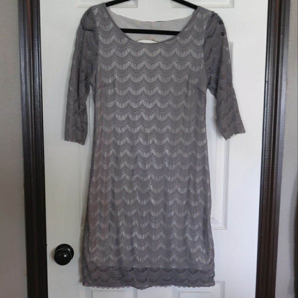 Free People Silver Lace dress Size M